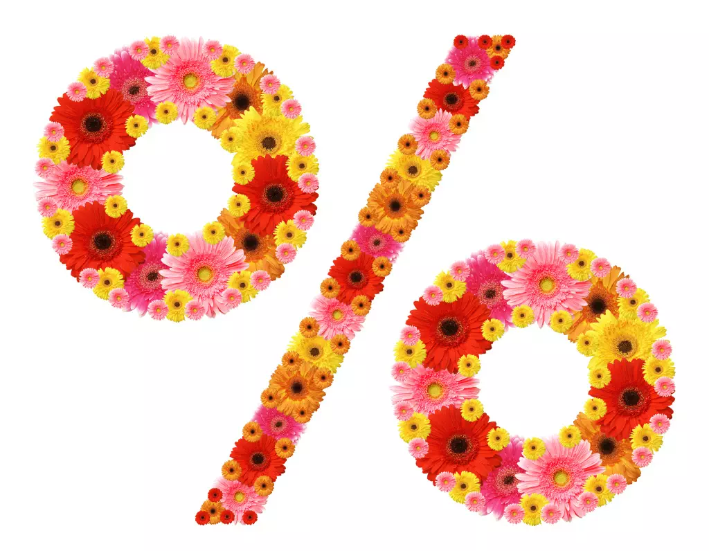 percentage sign of flowers